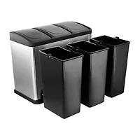 Elama 3 Section 15 Liter/4 Gallon Each Trash Can