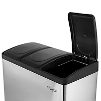 Elama 3 Section 15 Liter/4 Gallon Each Trash Can