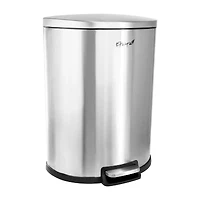 Elama 50 Liter 13 Gallon Half Circle Stainless Steel Step Trash Can