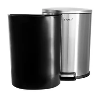Elama 50 Liter 13 Gallon Half Circle Stainless Steel Step Trash Can