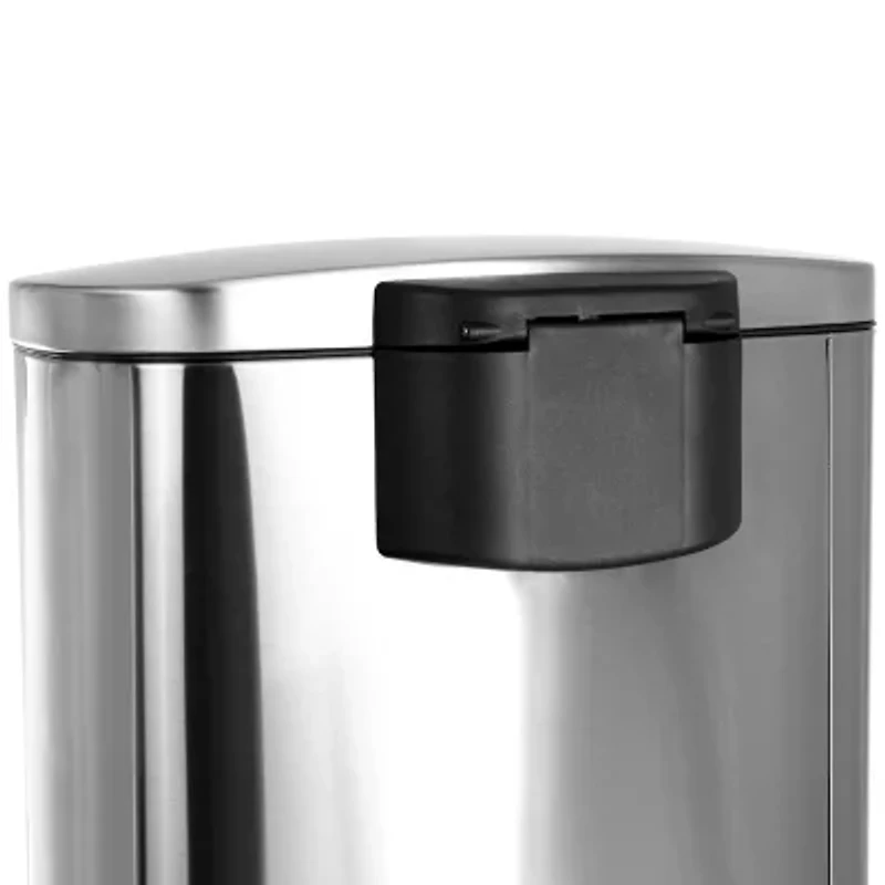 Elama 50 Liter 13 Gallon Half Circle Stainless Steel Step Trash Can