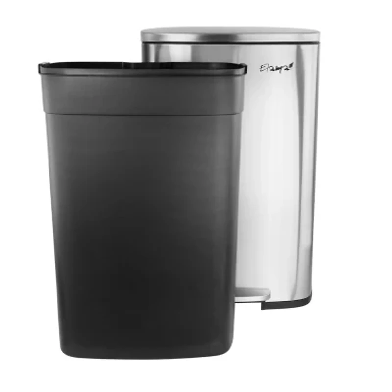 Elama 50 Liter/13 Gallon Rectangular Stainless Steel Step Trash Can