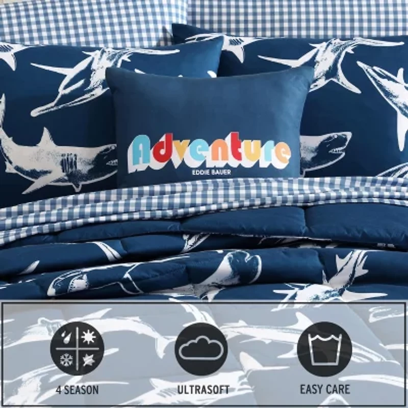 Eddie Bauer Vinny And Shark Friends Easy Care Comforter Set