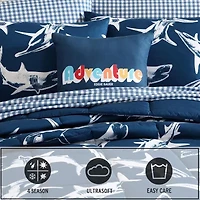 Eddie Bauer Vinny And Shark Friends Easy Care Comforter Set