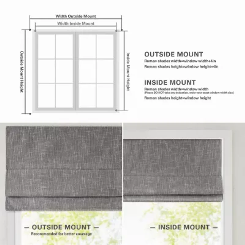 Madison Park Quincy Cordless 100% Blackout Roman Shade