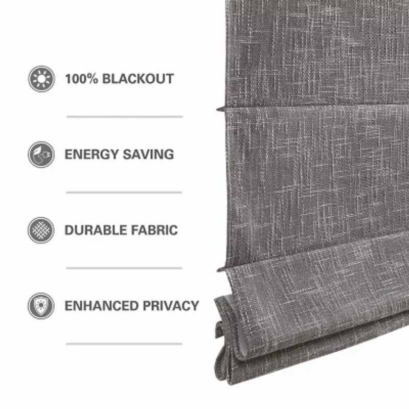 Madison Park Quincy Cordless 100% Blackout Roman Shade