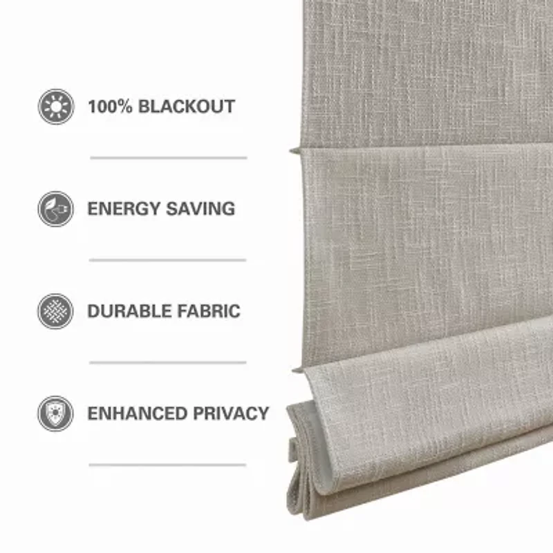 Madison Park Quincy Cordless 100% Blackout Roman Shade