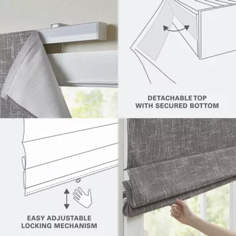 Madison Park Quincy Cordless 100% Blackout Roman Shade