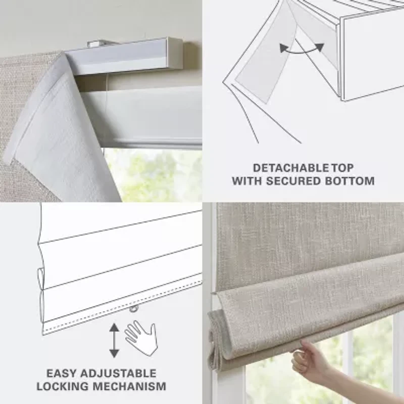 Madison Park Quincy Cordless 100% Blackout Roman Shade