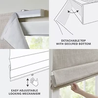 Madison Park Quincy Cordless 100% Blackout Roman Shade