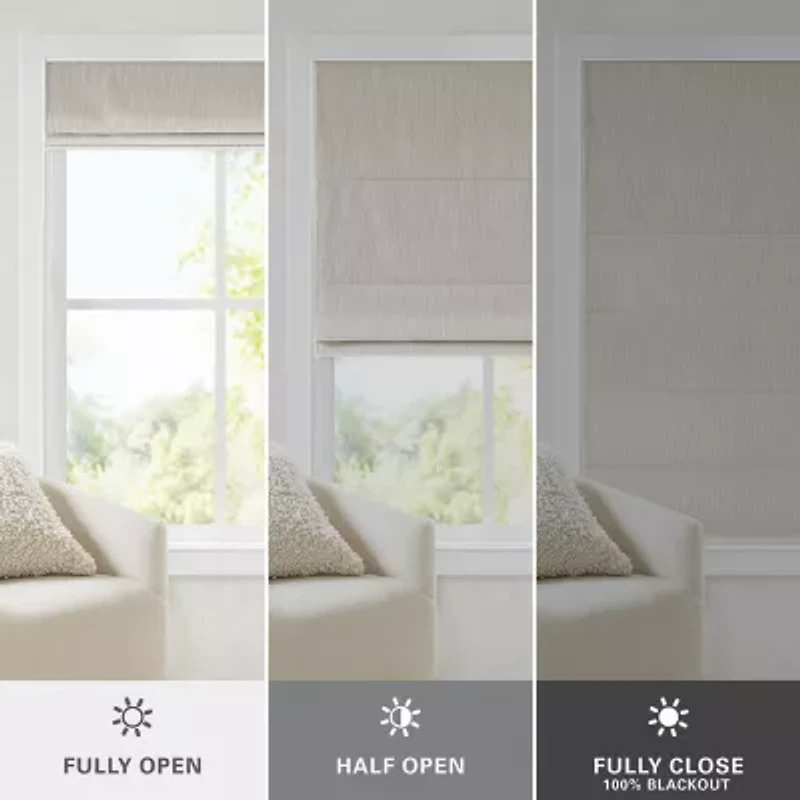 Madison Park Quincy Cordless 100% Blackout Roman Shade