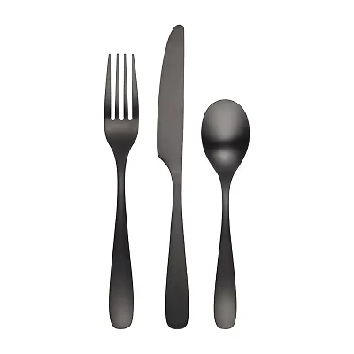 Cambridge Eliana Black Satin 12-pc. Flatware Set