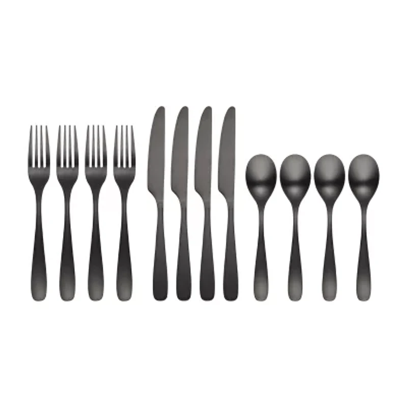 Cambridge Eliana Black Satin 12-pc. Flatware Set