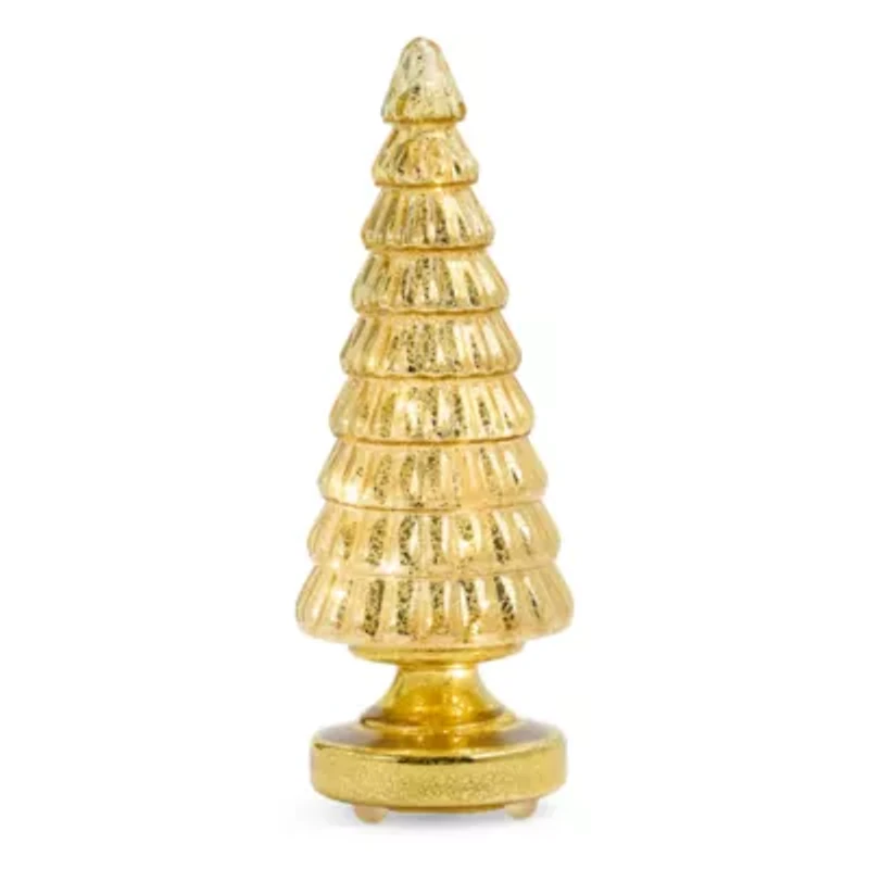 Martha Stewart 15in Gold Glass Tree Christmas Tabletop Decor