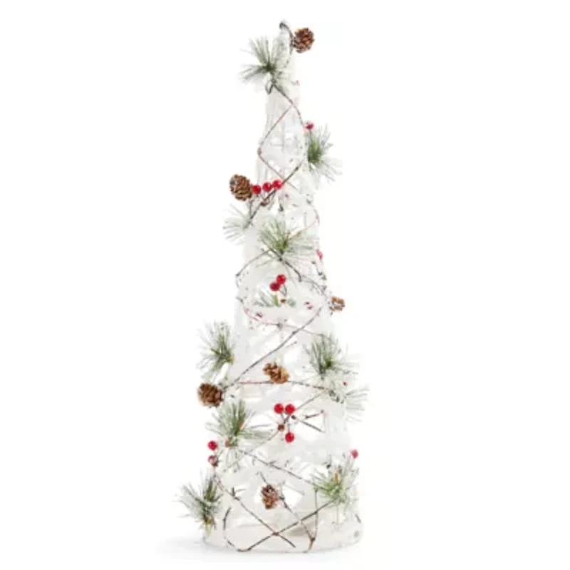 North Pole Trading Co. 24in Cone Tree Christmas Tabletop Decor