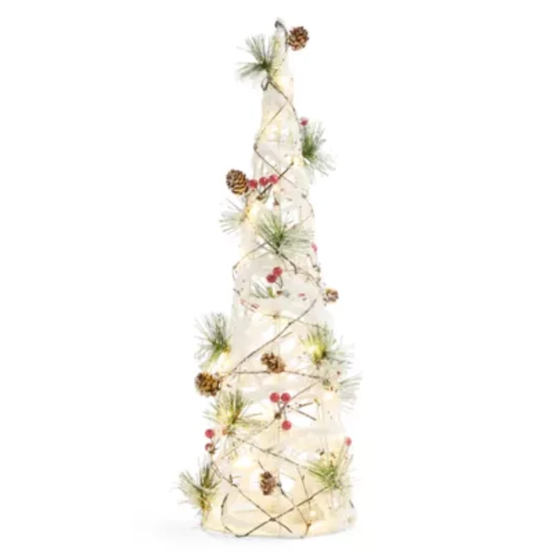 North Pole Trading Co. 24in Cone Tree Christmas Tabletop Decor