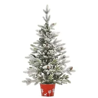 North Pole Trading Co. 36in Flocked Christmas Tabletop Tree
