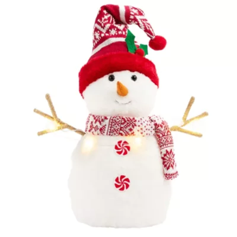 North Pole Trading Co. 15.5in Led Snowman Christmas Tabletop Decor