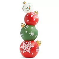 North Pole Trading Co. Stacked Ornament Christmas Porch Sign