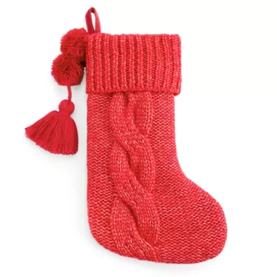 North Pole Trading Co. Red Knit Christmas Stocking