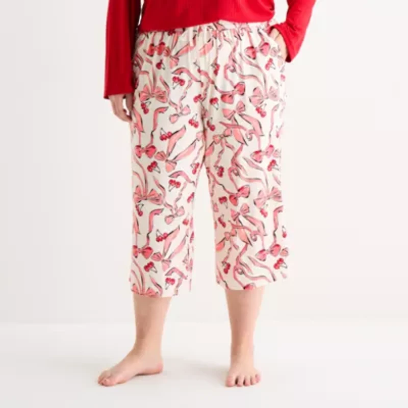 Sleep Chic Womens Plus Pajama Capri Pant