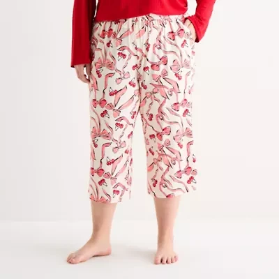 Sleep Chic Womens Plus Pajama Capri Pant