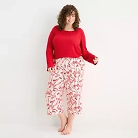 Sleep Chic Womens Plus Pajama Capri Pant