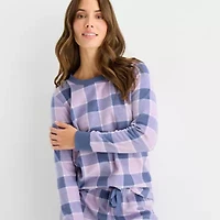 Jaclyn Womens Round Neck Long Sleeve 3-pc. Pajama Set