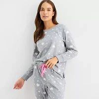 Jaclyn Womens Round Neck Long Sleeve 3-pc. Pajama Sets
