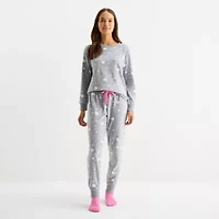 Jaclyn Womens Round Neck Long Sleeve 3-pc. Pajama Sets