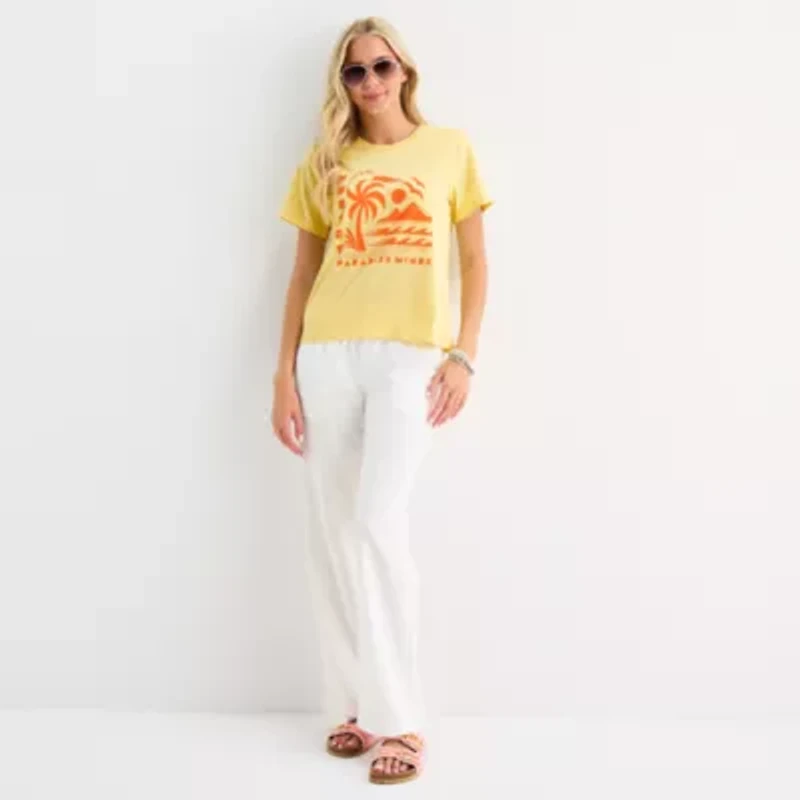 Hurley Womens Crew Neck Short Sleeve Juniors Graphic T-Shirt