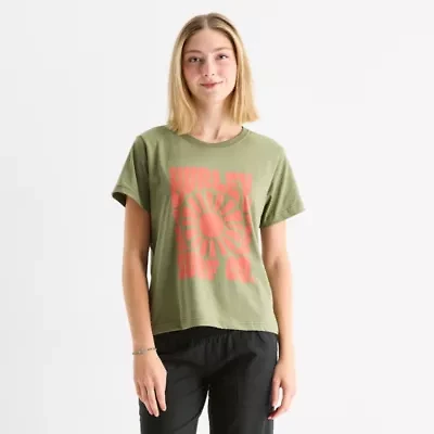 Hurley Womens Juniors Crew Neck Short Sleeve Graphic T-Shirt