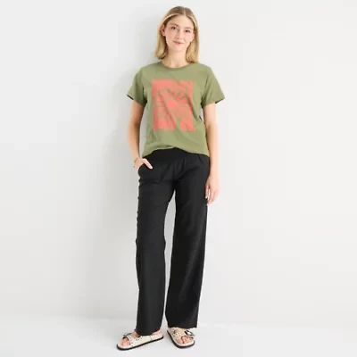 Hurley Womens Straight Low Rise Juniors Drawstring Pant