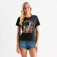 Hurley Womens Crew Neck Short Sleeve Juniors Graphic T-Shirt