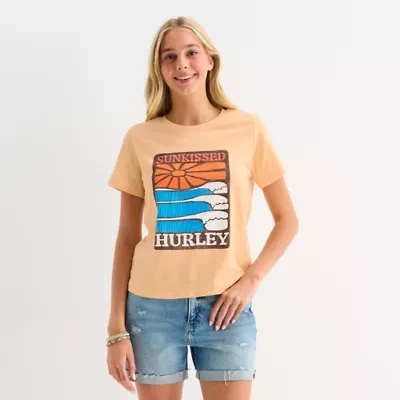 Hurley Womens Crew Neck Short Sleeve Juniors Graphic T-Shirt