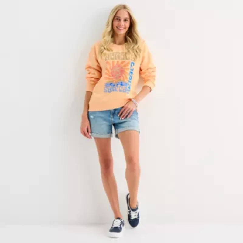 Hurley Womens Crew Neck Long Sleeve Juniors Sweatshirt