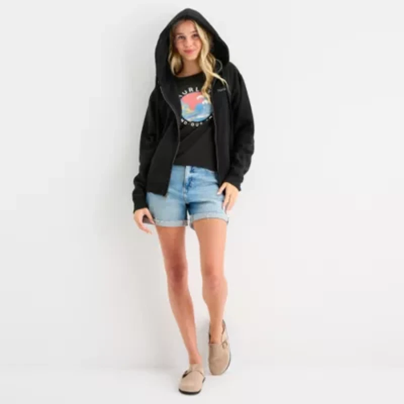Hurley Womens Long Sleeve Fleece Zipper Juniors Hoodie