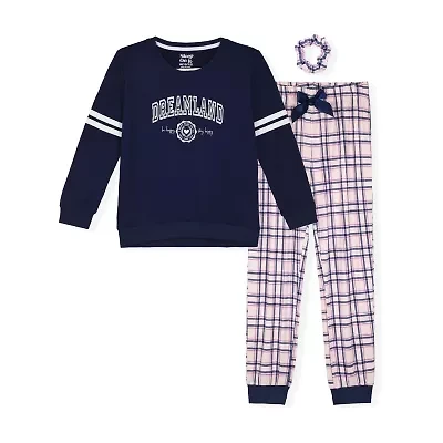 Sleep On It Little & Big Kid Girls Crew Neck Long Sleeve 3-pc. Pajama Sets