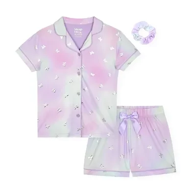 Sleep On It Little & Big Kid Girls Short Sleeve 3-pc. Pajama Sets
