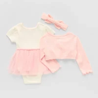 Disney Baby Girls 3-pc. Crew Neck Short Sleeve Minnie Mouse Bodysuit Set