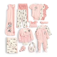 Disney Baby Girls 3-pc. Crew Neck Short Sleeve Minnie Mouse Bodysuit Set