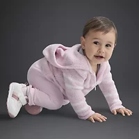 Okie Dokie Baby Girls Round Neck Long Sleeve Rib Bodysuit