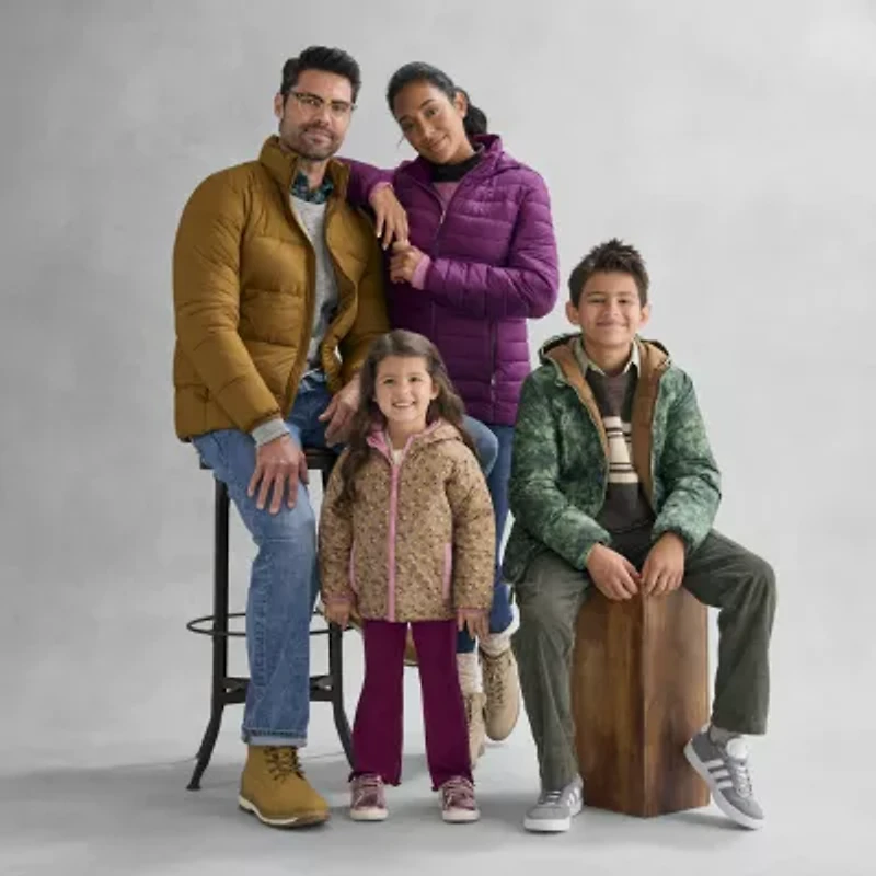 Okie Dokie Reversible Girls Water Resistant Midweight Puffer Jacket