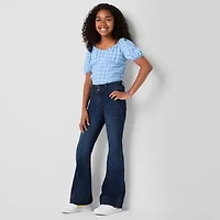 Thereabouts Little & Big Kid Girls U Neck Short Sleeve Blouse