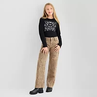 Thereabouts Little & Big Kid Girls Crew Neck Long Sleeve Regular Fit Graphic T-Shirt