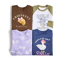 Thereabouts Little & Big Kid Girls Round Neck Long Sleeve Graphic T-Shirt