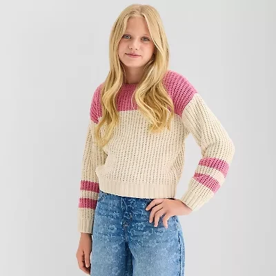 Thereabouts Little & Big Kid Girls Crew Neck Long Sleeve Pullover Sweater