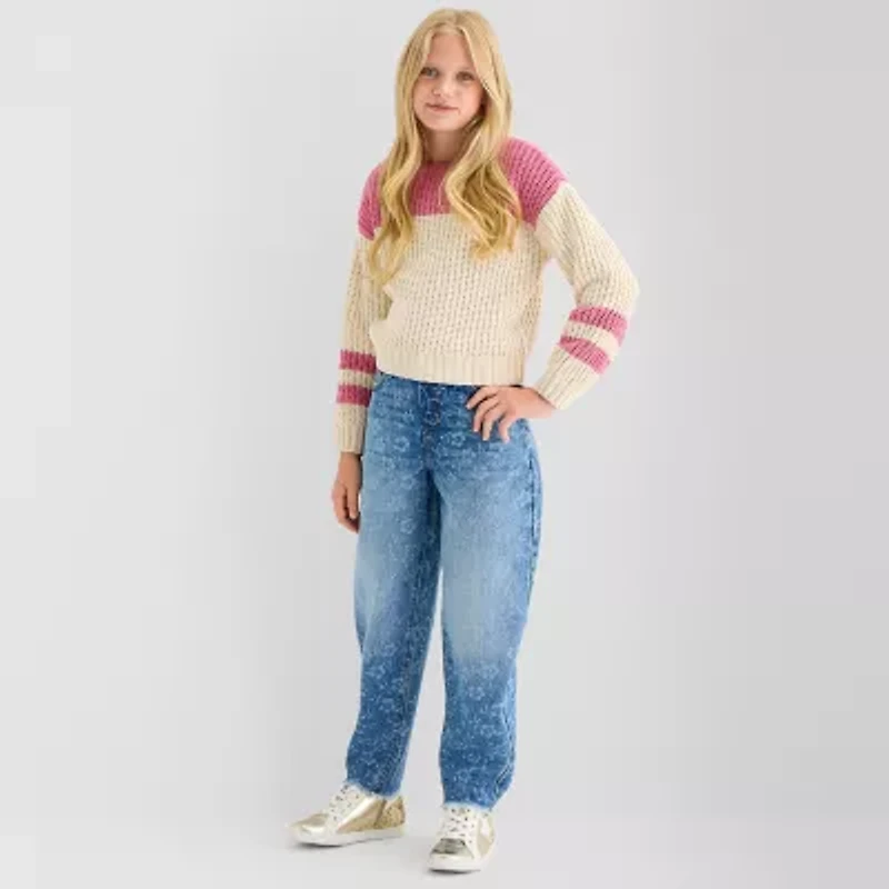 Thereabouts Little & Big Kid Girls Crew Neck Long Sleeve Pullover Sweater