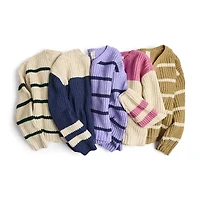 Thereabouts Little & Big Kid Girls Crew Neck Long Sleeve Pullover Sweater