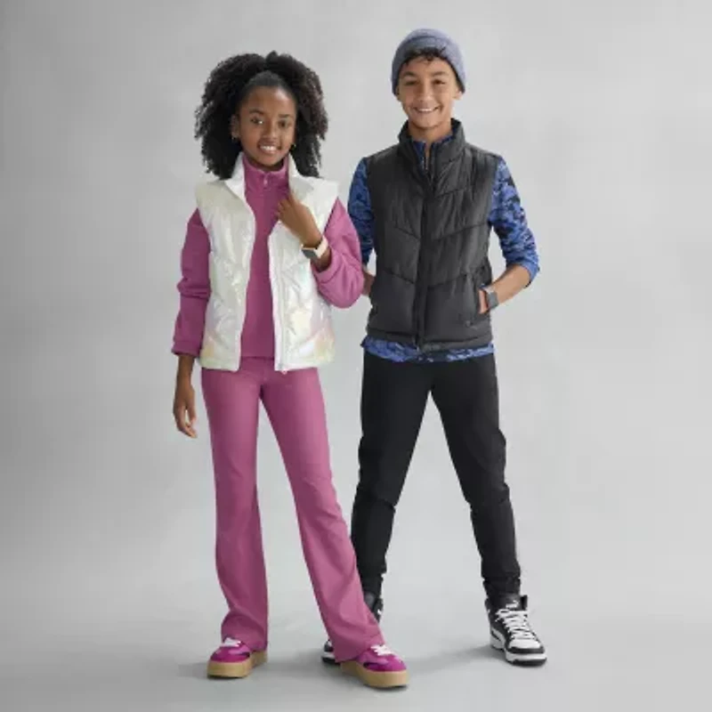 Xersion Ribbed Little & Big Kid Girls Quick Dry High Rise 26 1/2" Active Flare Full Length Leggings